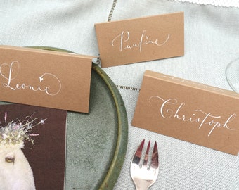 Place cards kraft paper handwritten