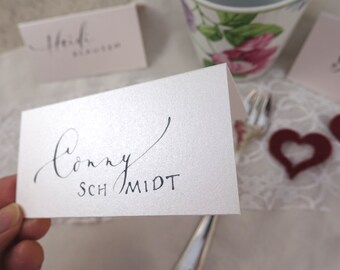 Table cards handwritten