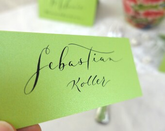 Place cards handwritten