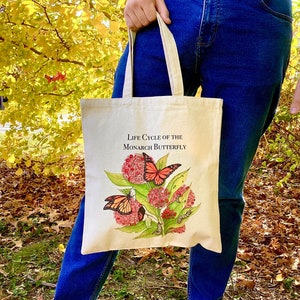 Life Cycle of the Monarch Butterfly Cotton Canvas Tote Bag