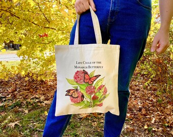 Life Cycle of the Monarch Butterfly Cotton Canvas Tote Bag