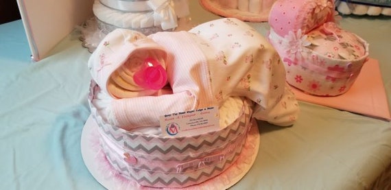 sleeping baby diaper cake