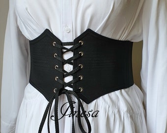 Ceinture corset Renaissance taille Corset pirate, Corset gothique noir grande taille.