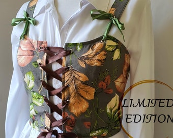 Cottagecore Renaissance Corset Top: Handmade Cotton Bodice, Renfaire Costume