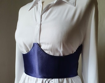 Satin under bust corset for wedding, cosplay, renaissance fair. Gift for her