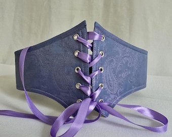 Renaissance Underbust Corset – Lilac Wide Waist Belt Cottagecore