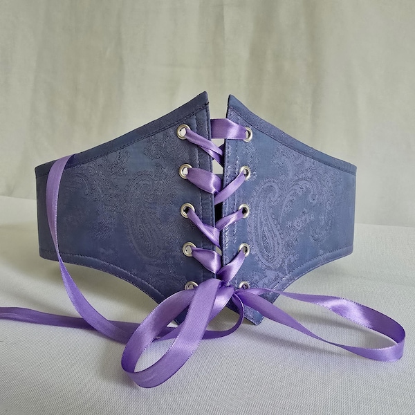 Renaissance Underbust Corset – Lilac Wide Waist Belt Cottagecore