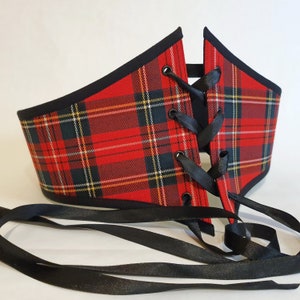 Tartan Underbust Corset Belt: Renaissance Style, Customizable Fit