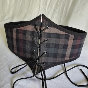 Renaissance Tartan Corset Belt: Handmade Cotton Underbust Waist Cincher