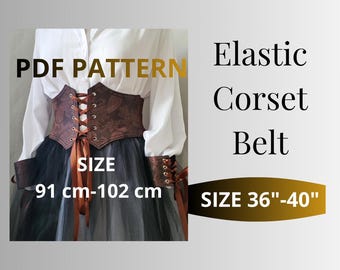 Renaissance Corset Pattern | Underbust Waist Cincher Cosplay Sewing (Digital Download) Size 36"–40”