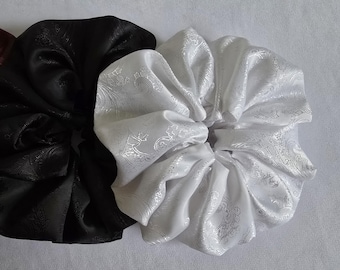 Large Satin Scrunchie –  Hair Tie for Thick, Bridal Hair Accessory, Elastic Ponytail Holder