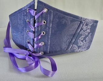 Waist Cincher Corset Belt:  Shimmering Lilac Satin, Renaissance Faire