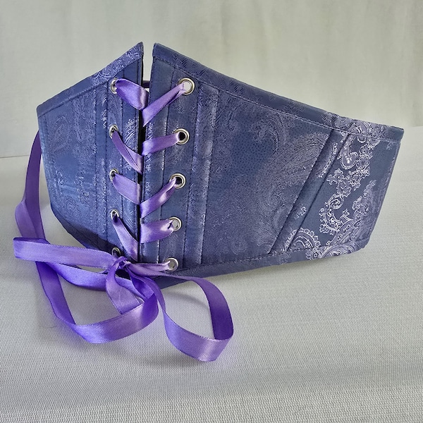 Waist Cincher Corset Belt:  Shimmering Lilac Satin, Renaissance Faire