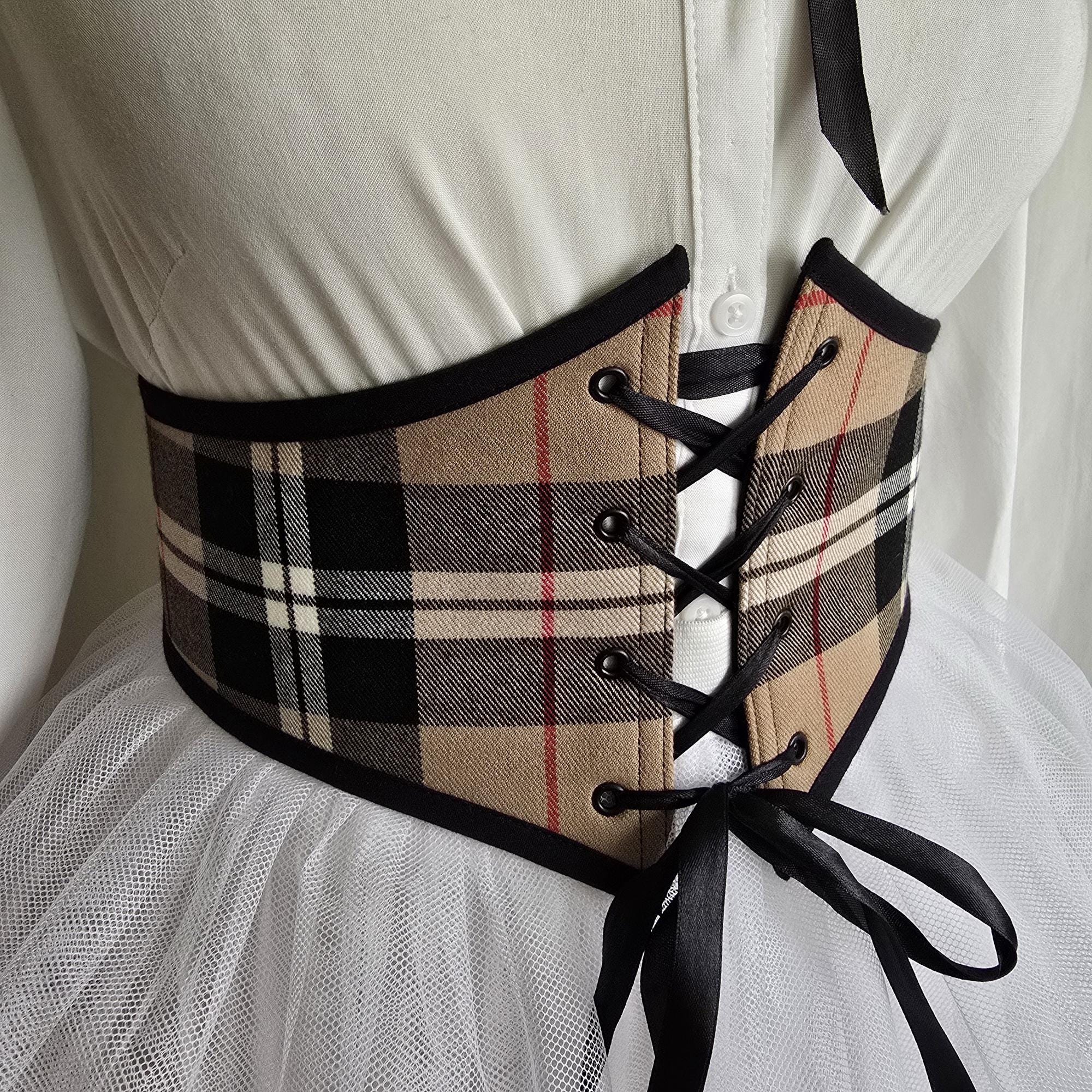 plaid corset belt