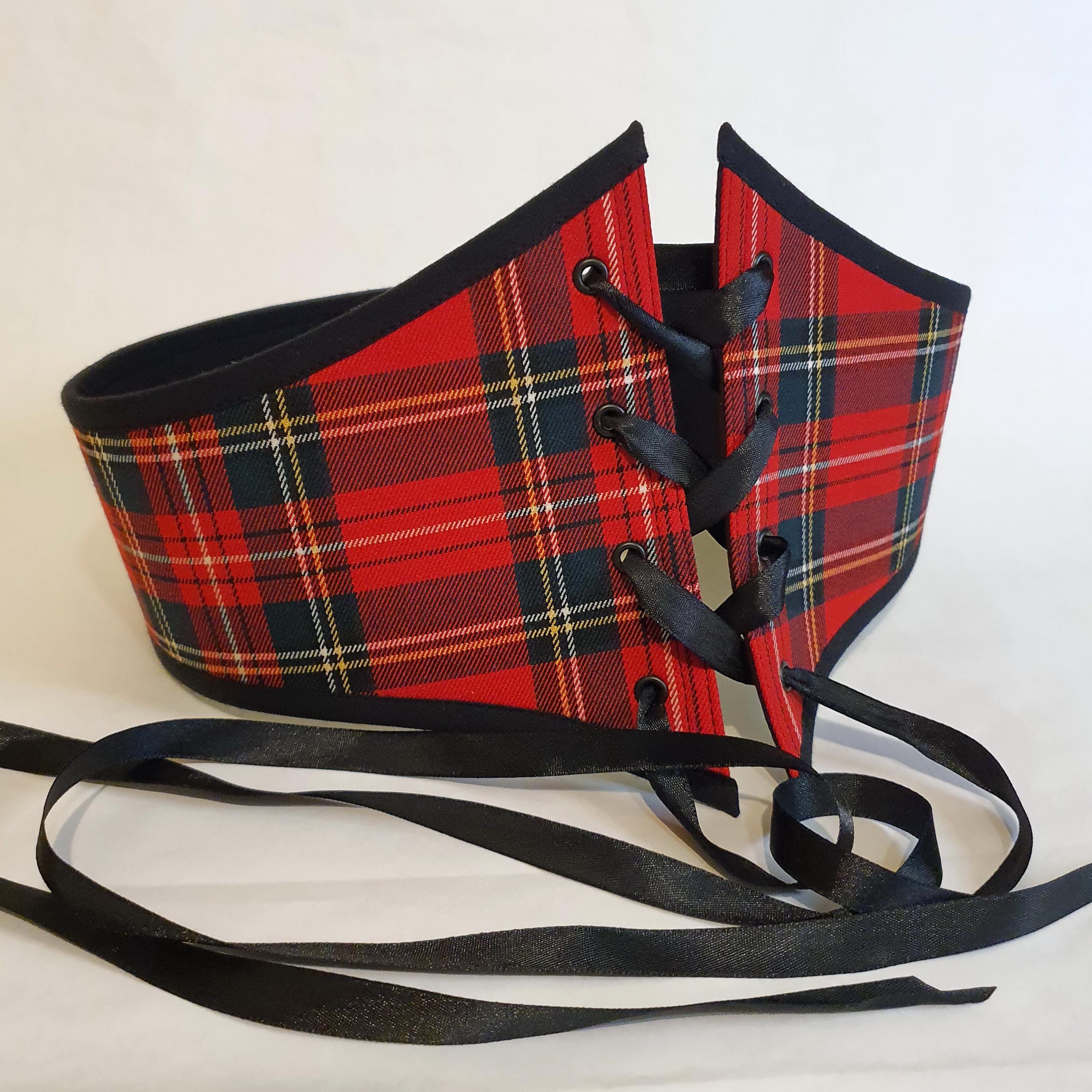 plaid corset belt