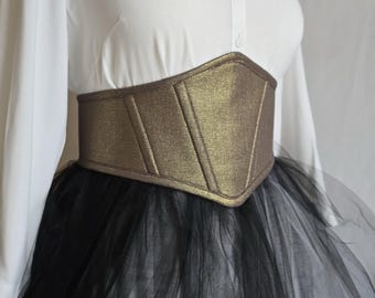 Renaissance Underbust Corset: Shimmering Copper, Medieval Style