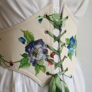Ceinture corset faite main personnalisée avec fleurs pour tout événement ou tous les jours, séance photo, cadeau pour elle. Édition limitée. image 6