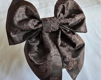 Satin Hair Bow Clip- Handmade Big Adult Hair Clips