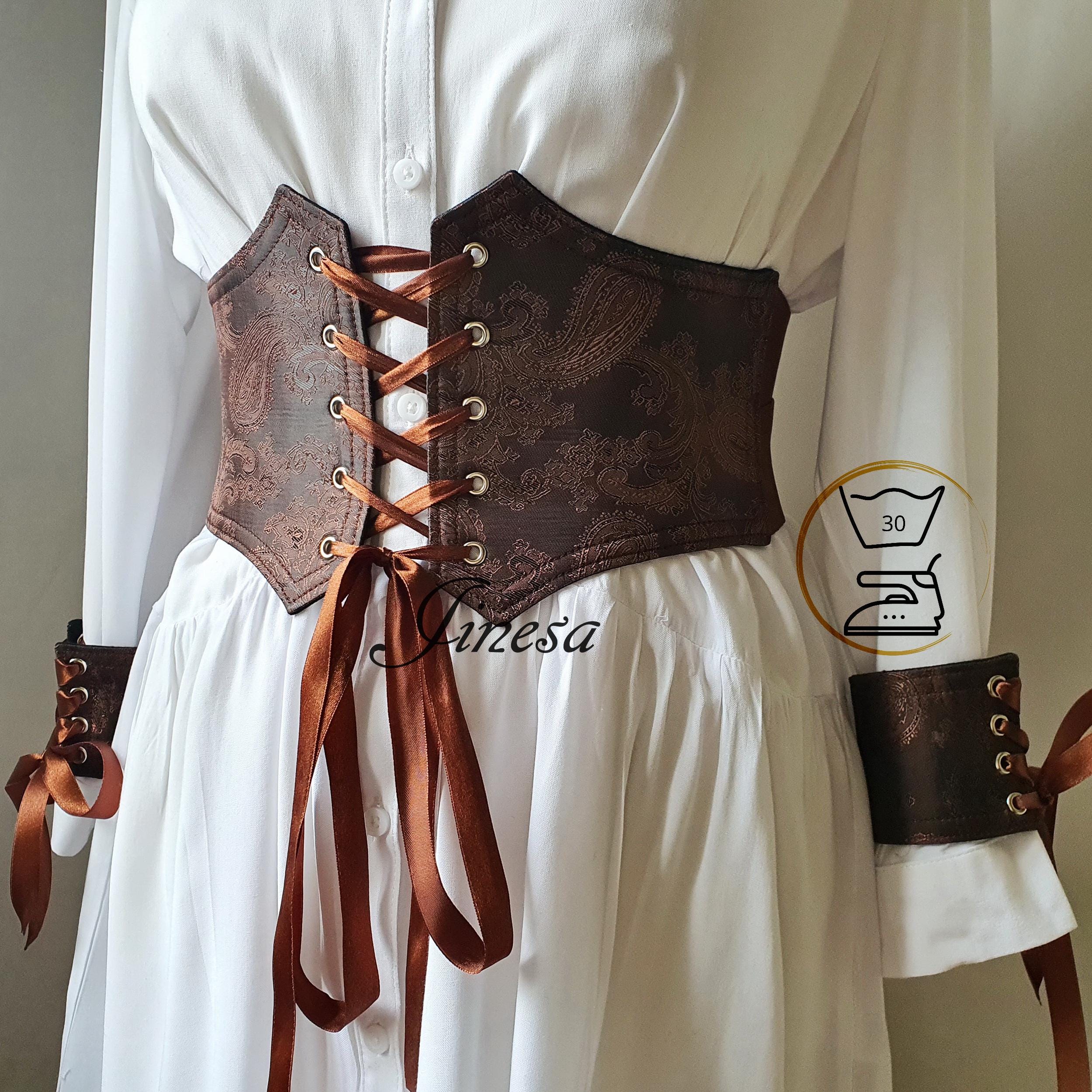 Signora Cinture Stringate, 1 Pezzo, Corsetto In Pelle Donna Nero, Con Lacci E Cintura Elastica Retrò, Corsetto Cintura Per Donna Cintura Elastico Largo In Vita In Pelle, Per Feste Di Halloween, 93cm