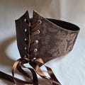 Renaissance Underbust Corset: Shimmering Brown Satin, Medieval Style