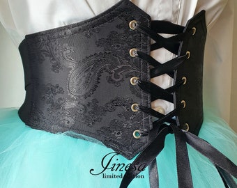 Pirate Corset, Renaissance corset black, Gothic elastic corset for wedding, cosplay, Gift for Her.
