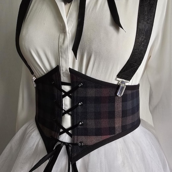 plaid corset belt