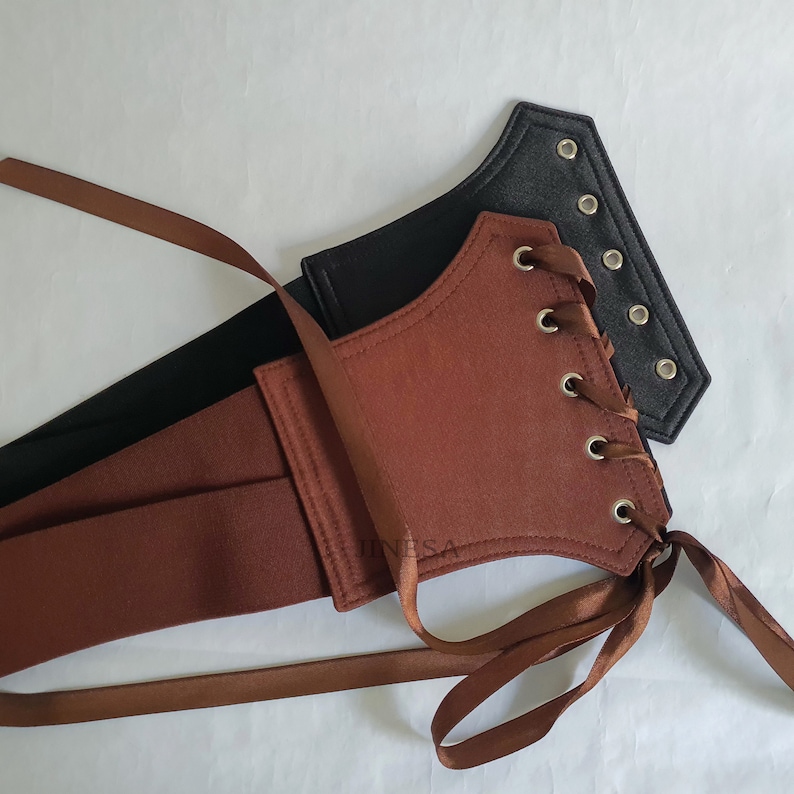 Renaissance Korsett Gürtel elastisch braun, handgefertigtes Piratenkorsett, Geschenk für Sie Bild 6