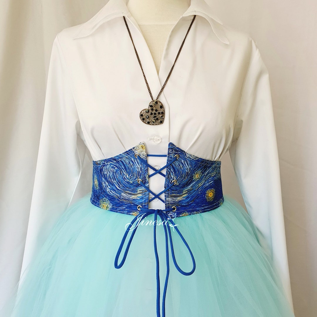 Waist Blue Corset Belt Ren Faire Corset Gift for Her. Etsy