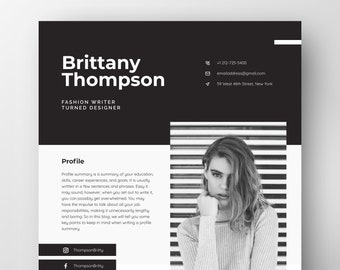 Fashion Resume Etsy