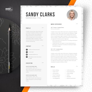 Resume Template for Word + Cover Letter Template + References Template, CV Template, Resume with Photo, Professional Resume, Executive