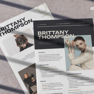 Modern & Creative Resume Template for Actor, Hairstylist, Artist or Designer, Canva Editable CV with Portfolio and Cover Letter, Mac Pages