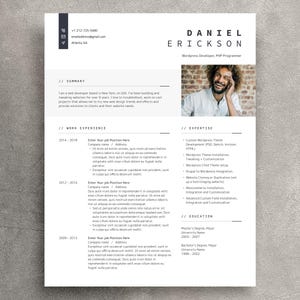 IT Resume Template, Modern CV Design (Word, Canva)