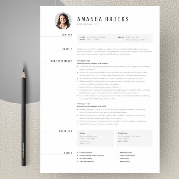 cv template with photo professional resume template word curriculum vitae modern cv design creative resume design 2 page resume cv tmeplate