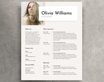 Fashion Resume Template for Word & Canva, Modern CV Design
