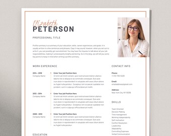 Marketing Resume Template with Photo, CV Design (DOCX)