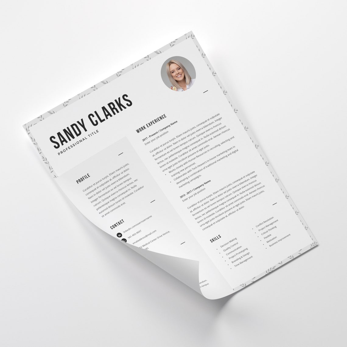 Resume Template for Word Cover Letter Template References - Etsy