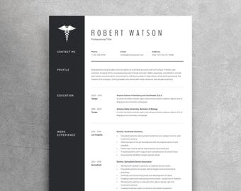 Medical Resume Template, Modern CV Design (DOCx)