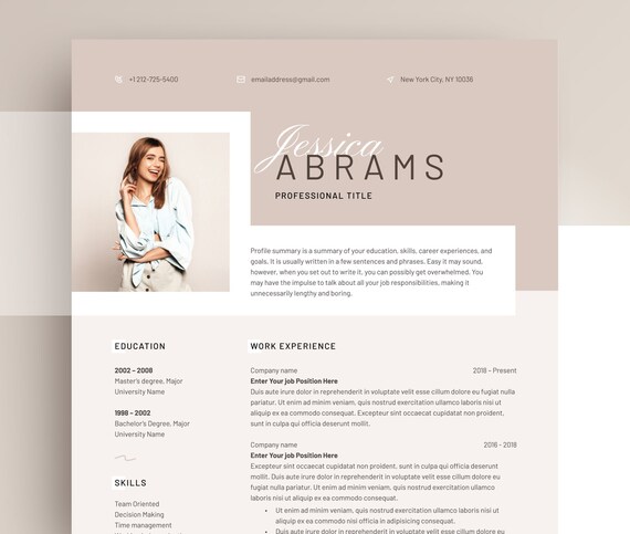 Resume Template Word 2020 Professional Cv Template With Etsy