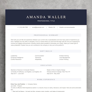 ATS Friendly Resume Template, Resume Template Word, Pages, Resume Canva, Minimalist Resume, ATS Compatible Professional Resume, Executive CV