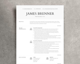 Plantilla minimalista para currículum, carta de presentación y referencias (Word)