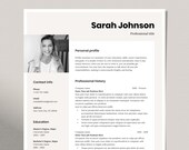 Elegant Resume Template Word, CV with Cover Letter