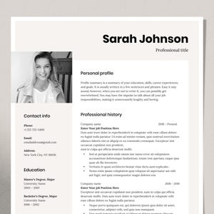 Resume Template, Resume Template Word, Resume With Photo, CV Template, Resume with Cover Letter, Professional Resume Template