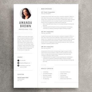 Minimalist Resume Template for Word, Cover Letter (DOCX)