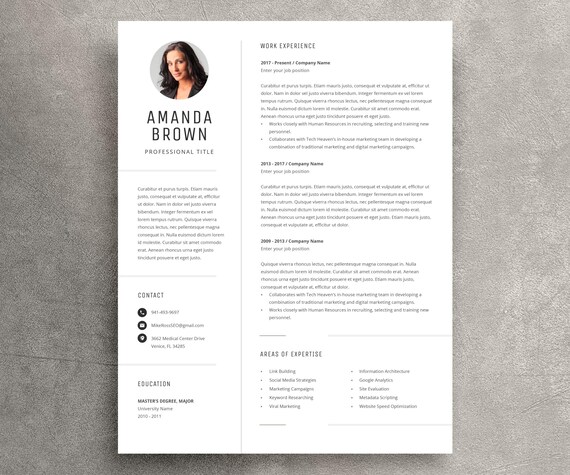 Minimalist Resume Template for Word, Cover Letter (DOCX)