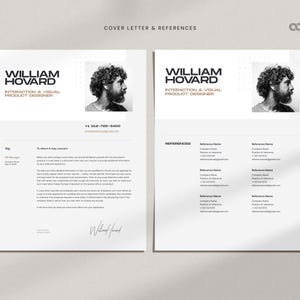 Modern Resume Template for Word and Canva | Creative Resume with photo | Professional CV Template for Designer | Editable Resume