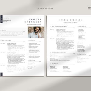 Developer Resume Template with Photo, IT Resume Word Template, Software Resume, Technology CV template, Professional Resume, Designer Resume