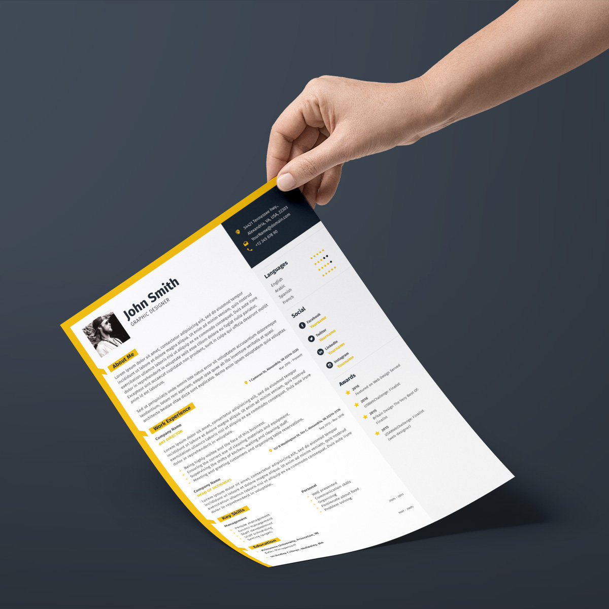 Word Resume Template With Photo / Graphic Designer CV | Etsy