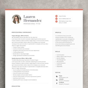 Resume Template for Word, Creative Resume with Photo, Executive CV Template, Consulting Business Resume