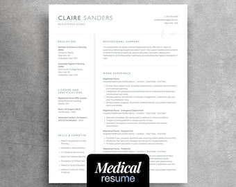 Nurse Resume Template: Healthcare CV for Canva & Pages