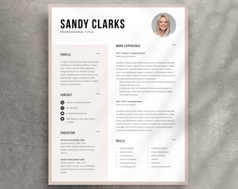 Creative Resume Template, Elegant CV Design, Cover Letter (Word)